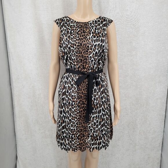 Vanity Fair 70s Leopard Print Nightgown Slip Dress Zigzag Hem Nylon Lounger - Picture 2 of 16